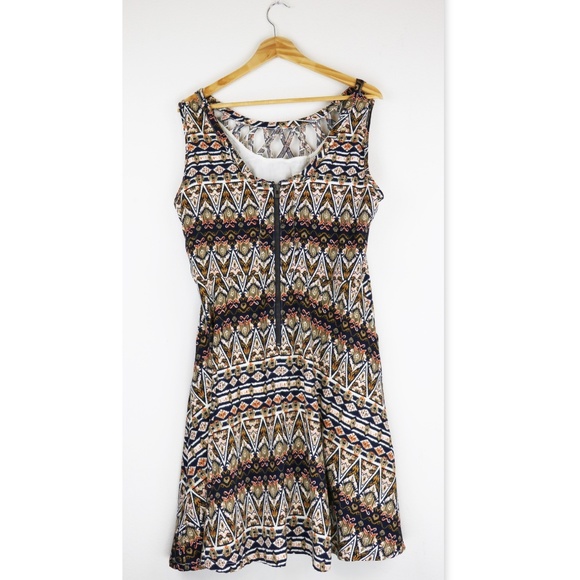 Miss Me Sleeveless Dress Tribal Pattern Size L - Picture 5 of 8